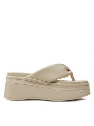 Tommy Jeans Japonki Tjw Wedge Sandal EN0EN02457 Beżowy. Brązowe japonki Tommy Jeans, bez wzorów, z jeansu. Za 299.99 zł.