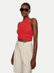 STAUD Bluzka Lori R24P3136CA Czerwony Regular Fit. Czerwone bluzki STAUD, xs, bez wzorów, z bawełny, bez kołnierzyka, bez ramiączek. Za 1,049.00 zł.