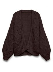 Vero Moda Kardigan w kolorze brązowym rozmiar: XS. Brązowe swetry Vero Moda, xs, bez wzorów, ze splotem, bez ramiączek. Za 149.95 zł.