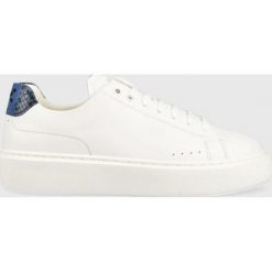 HUGO sneakersy skórzane Quiver kolor biały. Białe buty sportowe lifestyle Hugo, bez wzorów, z gumy, sportowe, z okrągłym noskiem, bez zapięcia. W wyprzedaży za 593.99 zł.
