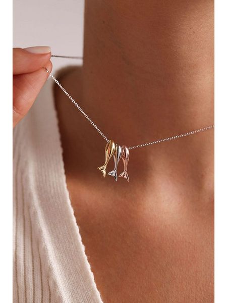 Heliophilia Srebrny naszyjnik z elementami ozdobnymi - dł. 42 cm rozmiar: onesize. Szare naszyjniki Heliophilia, z materiału, srebrne. Za 100.99 zł.