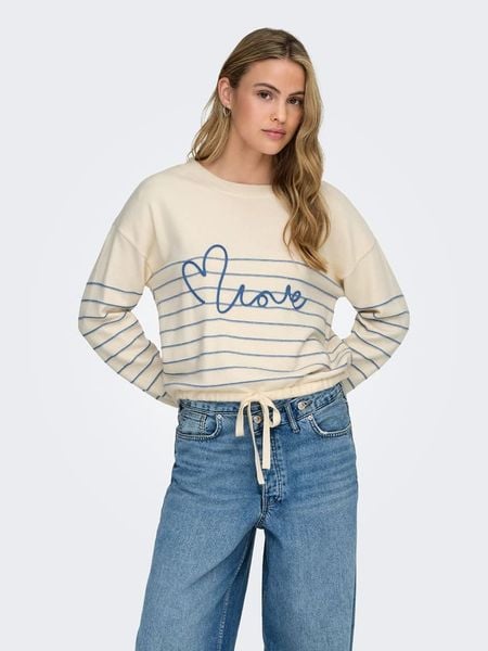 ONLY Sweter w kolorze beżowo-błękitnym rozmiar: M. Brązowe swetry ONLY, m, bez wzorów, z materiału, bez ramiączek. Za 96.14 zł.