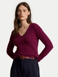 Polo Ralph Lauren Sweter 211910422016 Bordowy Slim Fit. Czerwone swetry Polo Ralph Lauren, l, bez wzorów, z wełny, bez ramiączek. Za 549.99 zł.