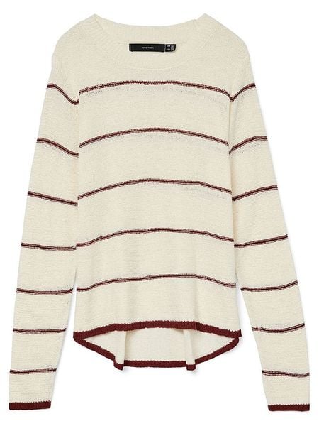 Vero Moda Sweter w kolorze czerwono-kremowym rozmiar: M. Brązowe swetry Vero Moda, m, bez wzorów, ze splotem, bez ramiączek. Za 91.77 zł.
