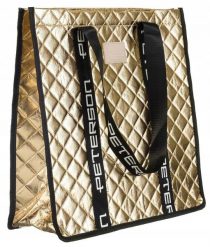 Torba pikowana Peterson PTN RSPV 003 złota. Żółte shopper bag Peterson, bez wzorów, z materiału, duże, pikowane, bez dodatków. Za 28.31 zł.