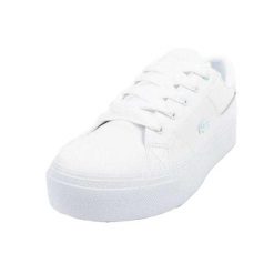 Kobiety/Panie Ziane Skórzane Buty Sportowe Na Platformie. Białe buty treningowe Lacoste, bez wzorów, bez zapięcia. Za 615.99 zł.