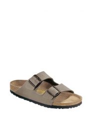 Birkenstock Klapki "Arizona" w kolorze szarym rozmiar: 45. Szare klapki Birkenstock, bez wzorów, klasyczne, bez obcasa, bez zapięcia. Za 388.43 zł.