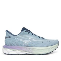 Buty do biegania Mizuno. Niebieskie buty do biegania Mizuno, bez wzorów, bez zapięcia, do biegania, mizuno wave. Za 449.99 zł.