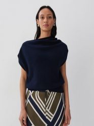 Someday Sweter w kolorze granatowym rozmiar: 38. Niebieskie swetry someday., bez wzorów, bez ramiączek. Za 185.76 zł.