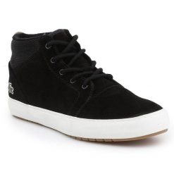 Buty Lacoste Ampthill Chukka W 417 7-34CAW0065024 czarne. Czarne buty treningowe bez wzorów, z gumy, bez zapięcia. Za 679.87 zł.