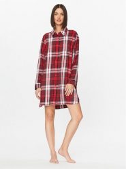 Tommy Hilfiger Koszula nocna UW0UW04874 Czerwony Relaxed Fit. Czerwone koszule nocne Tommy Hilfiger, xs, bez wzorów, z syntetyku, bez ramiączek. Za 279.99 zł.