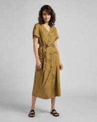 LEE SAFARI DRESS DAMSKA SUKIENKA SAFARI L50NBPSH 112111365. Sukienki Lee, l, bez wzorów, bez kołnierzyka, bez ramiączek. Za 199.99 zł.