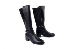 TAMARIS 1-25537-41 001 black, kozaki damskie. Czarne kozaki Tamaris, bez wzorów, bez obcasa, na obcasie, bez zapięcia. Za 469.71 zł.