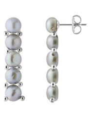 Pearline Srebrne kolczyki-wkrętki z perłami rozmiar: onesize. Szare kolczyki Pearline, z perłą, srebrne. Za 208.99 zł.