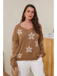 Curvy Lady Sweter w kolorze jasnobrązowym rozmiar: 44/46. Brązowe swetry Curvy Lady, bez wzorów, ze splotem, klasyczne, bez ramiączek. Za 118.84 zł.
