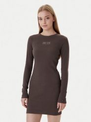 Tommy Jeans Sukienka codzienna Linear DW0DW21902 Brązowy Slim Fit. Brązowe sukienki Tommy Jeans, na co dzień, m, bez wzorów, z bawełny, bez kołnierzyka, bez ramiączek, proste. Za 289.99 zł.