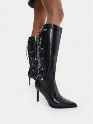 Juicy Couture Kozaki EO-C6006-3 Czarny. Czarne kozaki Juicy Couture, bez wzorów, bez obcasa, na szpilce, bez zapięcia. Za 379.99 zł.