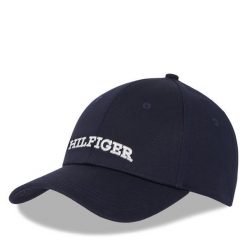 Czapka z daszkiem Tommy Hilfiger. Niebieskie czapki z daszkiem Tommy Hilfiger, bez wzorów. Za 99.99 zł.