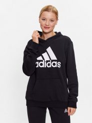 Adidas Bluza HZ5804 Czarny Loose Fit. Czarne bluzy bez kaptura adidas, s, bez wzorów, z bawełny, bez kaptura, na fitness i siłownię. Za 279.99 zł.