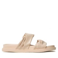 Klapki DeeZee. Brązowe klapki DeeZee, bez wzorów, bez obcasa, bez zapięcia. Za 119.99 zł.