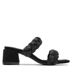 Klapki Alma Blue. Czarne klapki Alma Blue, bez wzorów, bez obcasa, bez zapięcia. Za 259.99 zł.