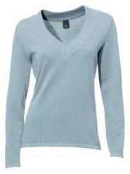 Heine Sweter w kolorze błękitnym rozmiar: 42. Niebieskie swetry Heine, bez wzorów, z bawełny, bez ramiączek. Za 78.99 zł.