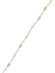 DIAMOND & CO Złota bransoletka "Mon arc en ciel" z kamieniami szlachetnymi rozmiar: onesize. Żółte bransoletki Diamond & Co, z ametystem, złote. Za 2,066.99 zł.