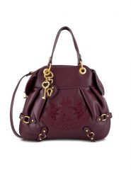 Juicy Couture Torebka BIJXT8654WVP Bordowy. Czerwone torebki klasyczne Juicy Couture, bez wzorów, z tworzywa sztucznego, bez dodatków. Za 429.99 zł.