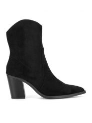 JENNY Kowbojki WFA2812-1 Czarny. Czarne botki Jenny, bez wzorów, bez obcasa, na słupku, bez zapięcia. Za 135.99 zł.