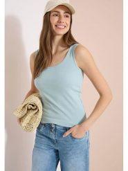 Cecil Top w kolorze błękitnym rozmiar: XXL. Niebieskie topy Cecil, xxl, bez wzorów, z bawełny, bez kołnierzyka, bez ramiączek. Za 42.95 zł.