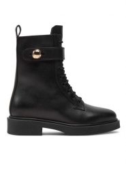 Furla Botki Sfera Army YI46SFE WU0000 O6000 Czarny. Czarne botki Furla, bez wzorów, ze skóry, bez obcasa, na płaskiej podeszwie, bez zapięcia. Za 1,119.00 zł.