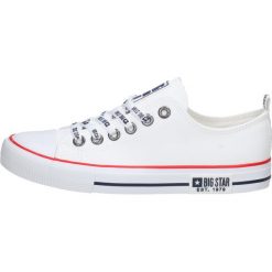 Białe trampki damskie ze skóry eko BIG STAR KK274095. Białe trampki BIG STAR, bez wzorów, ze skóry, retro, bez zapięcia. W wyprzedaży za 98.44 zł.