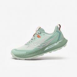 Buty do biegania w terenie damskie Saucony Peregrine 15. Zielone buty do biegania Saucony, bez wzorów, bez zapięcia, do biegania. W wyprzedaży za 549.99 zł.