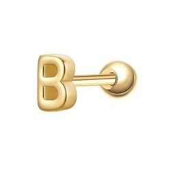 Glanzstücke München Piercing Litera B ze srebra próby 925 w kolorze zlotym Kolczyki 1 ct Damski. Żółte kolczyki Glanzstücke München, pozłacane. Za 110.49 zł.