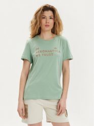 Aeronautica Militare T-Shirt 241TS2233DJ510 Zielony Regular Fit. Zielone t-shirty Aeronautica Militare, s, bez wzorów, z bawełny, bez kołnierzyka, bez ramiączek. Za 199.99 zł.