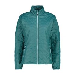 Kurtka puchowa z kapturem dla kobiet CMP. Zielone kurtki CMP, na zimę, bez wzorów, z puchu, z kapturem, narciarskie. Za 199.99 zł.