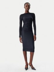 PINKO Sukienka wieczorowa 104838 A2H1 Z99 Czarny Slim Fit. Czarne sukienki Pinko, s, bez wzorów, z syntetyku, wizytowe, bez kołnierzyka, bez ramiączek. Za 1,239.00 zł.