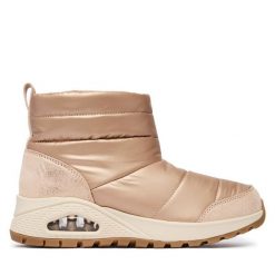 Śniegowce Skechers. Żółte śniegowce Skechers, bez wzorów, bez zapięcia. Za 449.99 zł.