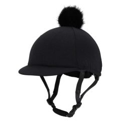 Czapka na kask jeździecki QHP Glitter. Czarne czapki z daszkiem QHP, bez wzorów, z elastanu. Za 133.00 zł.
