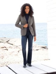 Heine Dżinsy - Regular fit - w kolorze granatowym rozmiar: 34. Niebieskie jeansy Heine, bez wzorów, z tkaniny, klasyczne. Za 60.99 zł.