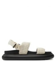 Desigual Sandały 24SSSO01 Écru. Sandały Desigual, bez wzorów, z materiału, bez obcasa, na płaskiej podeszwie, bez zapięcia. Za 599.99 zł.