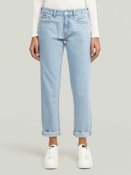 G-Star Dżinsy "Kate" - Boyfriend fit - w kolorze błękitnym rozmiar: W28/L34. Niebieskie jeansy G-Star, l, z aplikacjami, ze skóry, klasyczne. Za 273.59 zł.