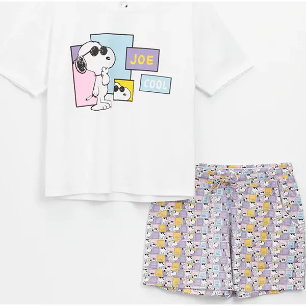 Dwuczęściowa piżama Snoopy - Wielobarwny. Piżamy House, l, bez wzorów, bez kołnierzyka, bez ramiączek. Za 69.99 zł.
