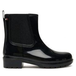 Kalosze Tommy Hilfiger. Czarne kalosze Tommy Hilfiger, bez wzorów, bez zapięcia. Za 259.99 zł.