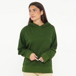 Bluza unisex z kapturem F BOXY ciemnozielona. Zielone bluzy LEGEA, xl, bez wzorów, z bawełny, bez ramiączek, z kapturem. Za 96.00 zł.