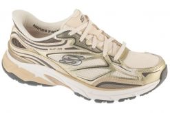 Buty sportowe Sneakersy damskie, Slip-Ins: Stamina Sport. Brązowe buty treningowe Skechers, bez wzorów, z materiału, przed kostkę, bez zapięcia, trekkingowe. Za 429.99 zł.