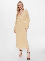 Edited Sukienka letnia EDT6799001 Beżowy Loose Fit. Brązowe sukienki Edited, bez wzorów, z syntetyku, bez kołnierzyka, bez ramiączek. Za 179.99 zł.