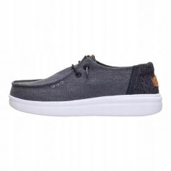 HEYDUDE Damskie Mokasyny Wendy Rise Chambray Grid. Białe mokasyny Hey dude, bez wzorów, z materiału. Za 259.00 zł.