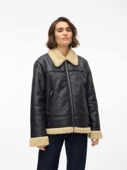Vero Moda Kurtka przejściowa w kolorze czarnym rozmiar: S. Czarne kurtki Vero Moda, s, bez wzorów, z futra, bez kaptura. Za 159.82 zł.