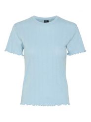 Pieces T-Shirt Fia 17155480 Błękitny Regular Fit. Niebieskie t-shirty Pieces, l, bez wzorów, z bawełny, bez kołnierzyka, bez ramiączek. Za 49.99 zł.